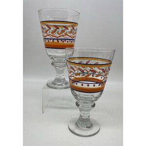 SALSA By Libbey Glasses 12 Oz Glassware Southwestern Goblets D/C Set Of 2